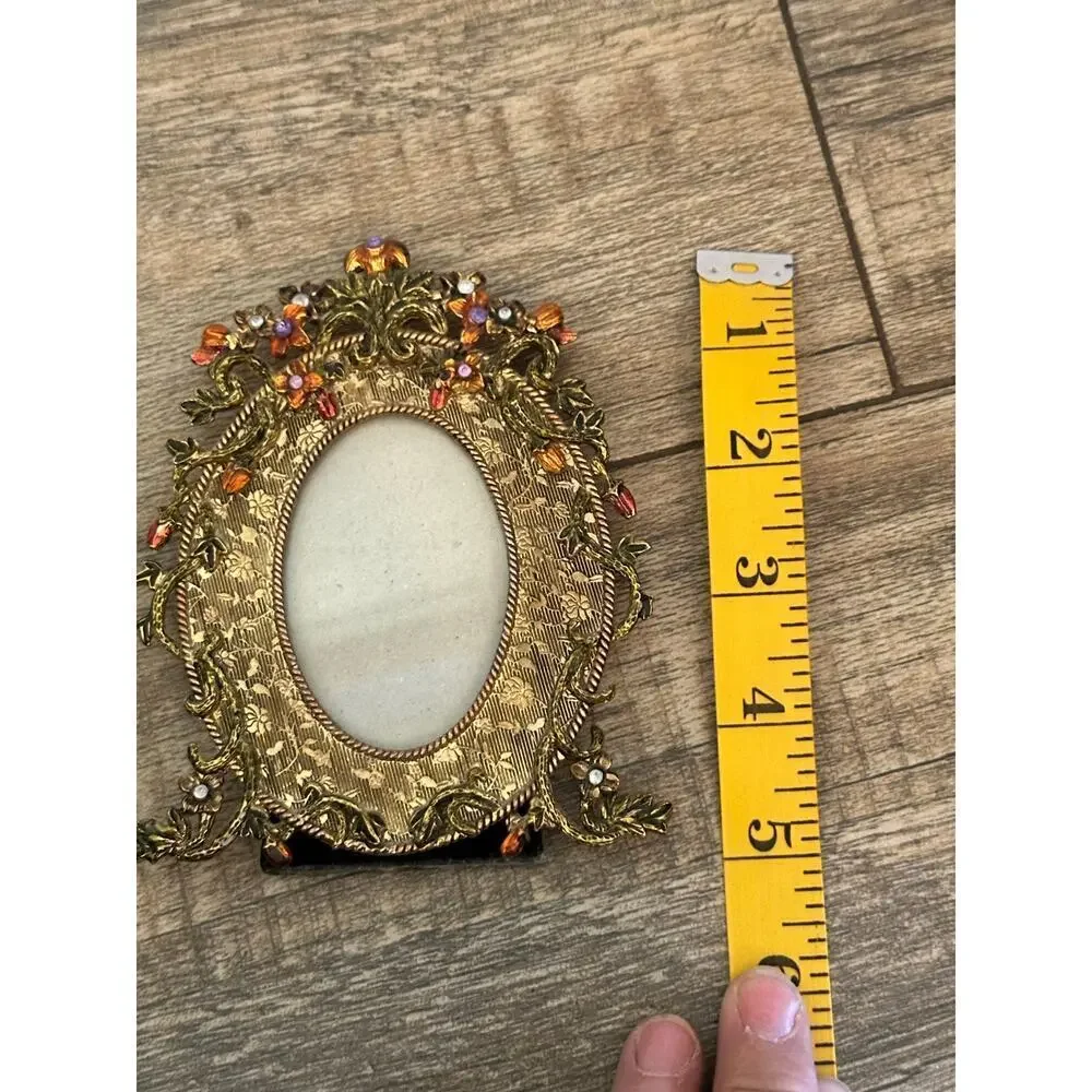 Wood Mirror Oval Frame Antique Style Thai Handicraft Stained Glass Home Decor